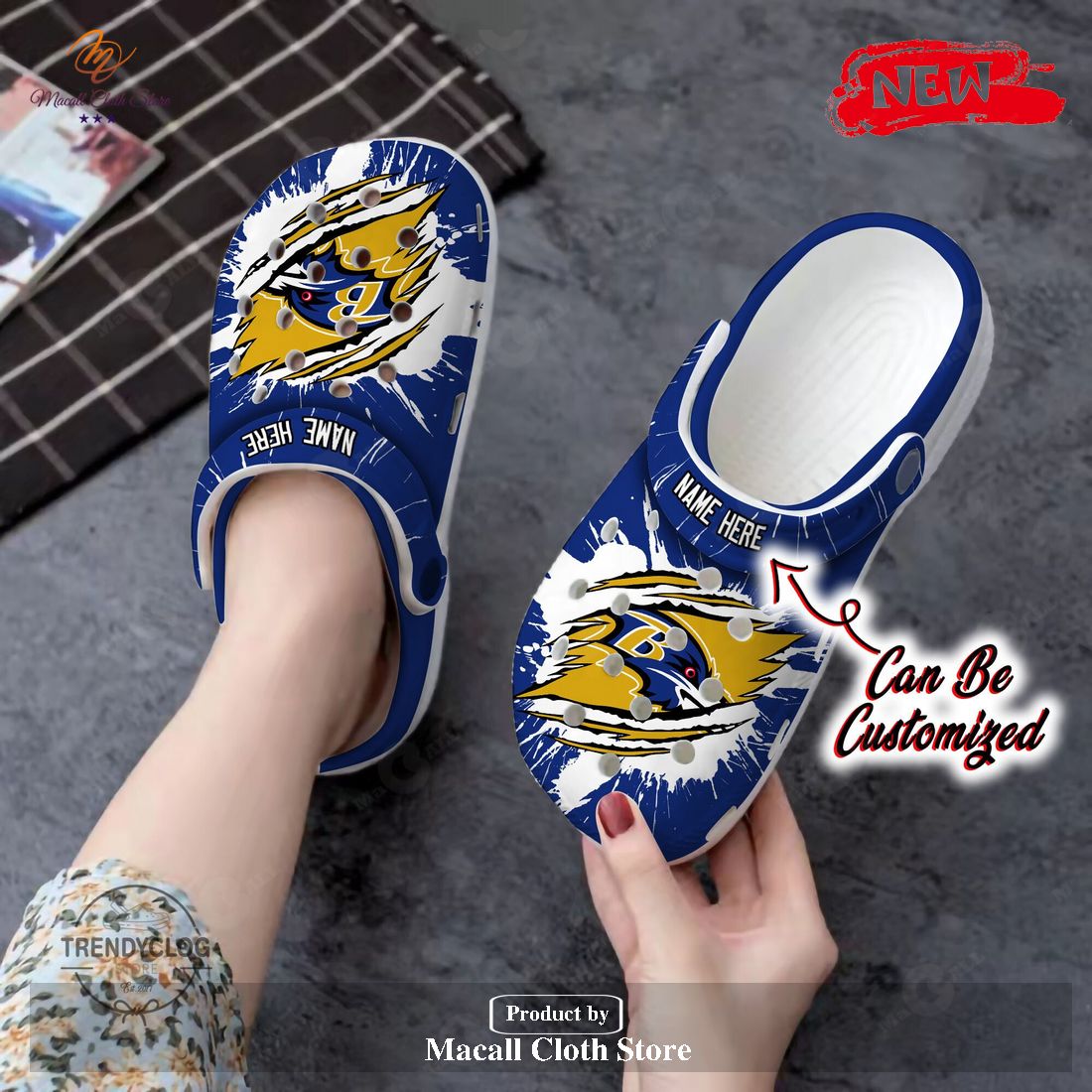 Personalized Name Ravens Crocs Bravens Football Ripped Claw Clog Shoes Personalized Name Ravens Crocs Bravens Football Ripped Claw Clog Shoes