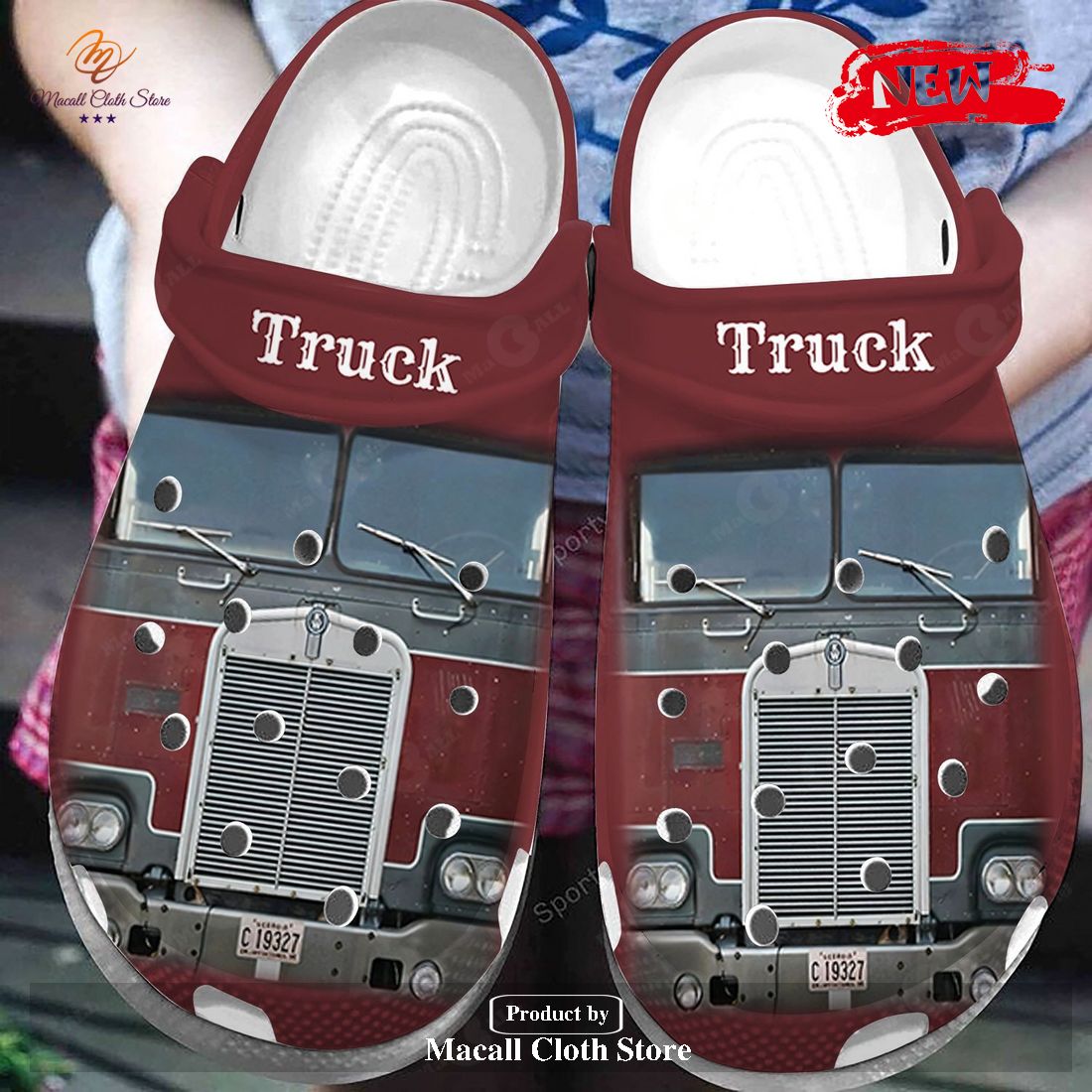 Personalized Name Red Truck Driver Crocs Classic Clog Shoes