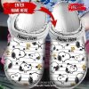 Personalized Name Snoopy Icon White Crocs Classic Clog Shoes
