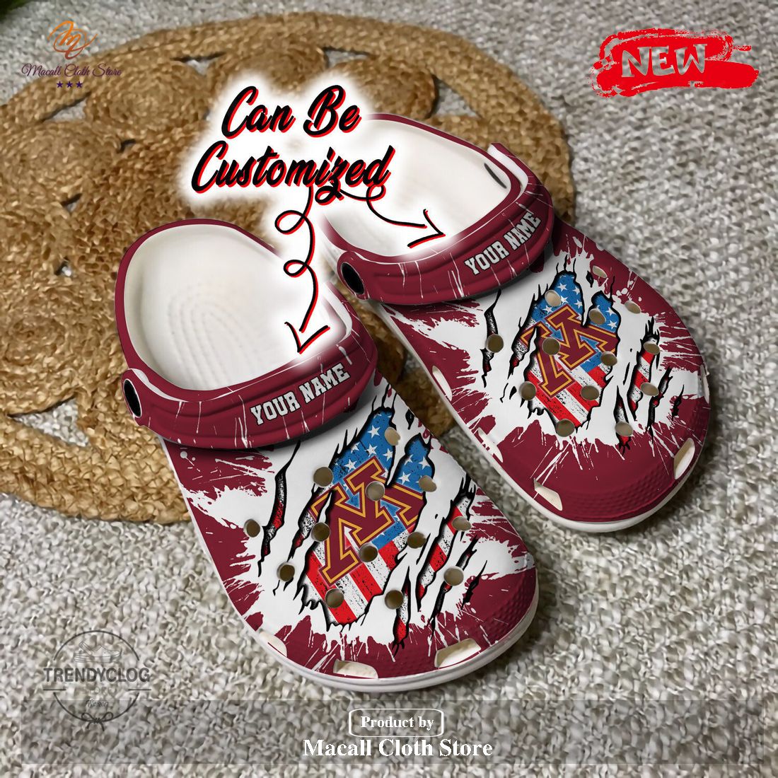 Personalized Name Sport Crocs Mn Golden Gophers University Ripped American Flag Clog Shoes Personalized Name Sport Crocs Mn Golden Gophers University Ripped American Flag Clog Shoes