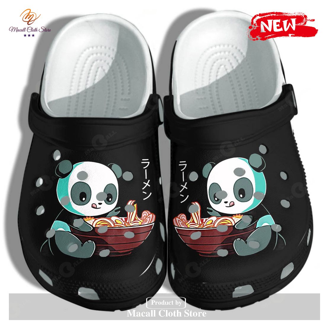Personalized Panda Shoes Clogs Anime Panda Noodle Japan Crocs For Men Women CR-Panda
