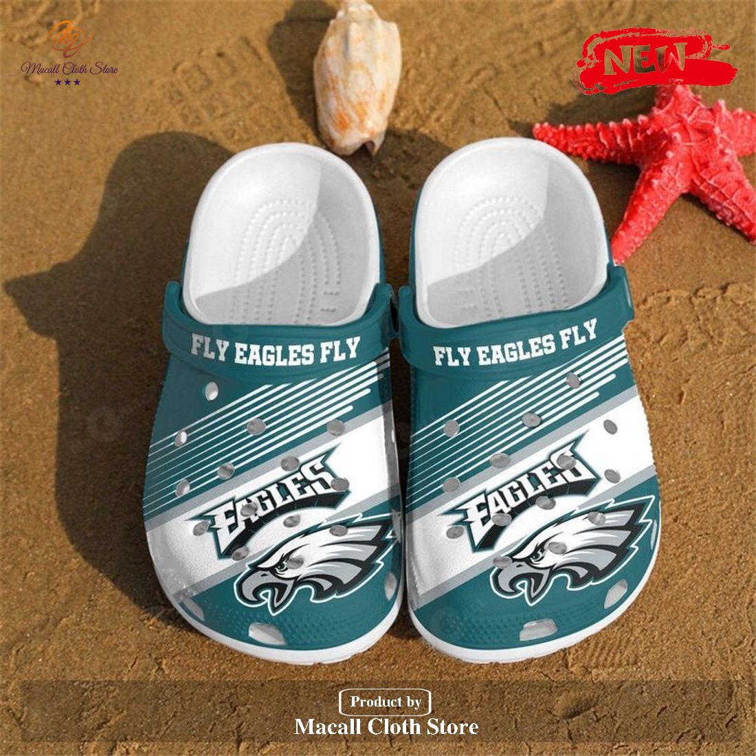 Personalized Philadelphia Eagles Fly Eagles Fly For Rubber Crocs Crocband Clogs Comfy Footwear