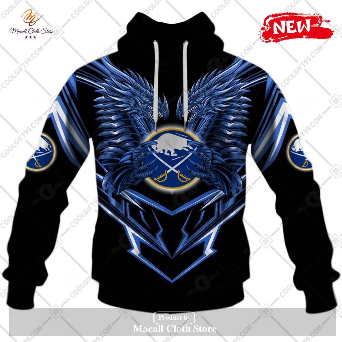 Personalized NHL Buffalo Sabres Dragon Design Hoodie Sweatshirt 3D