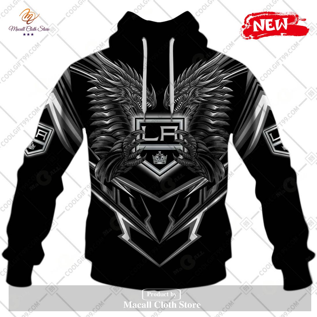 Personalized NHL Los Angeles Kings Dragon Design Hoodie Sweatshirt 3D