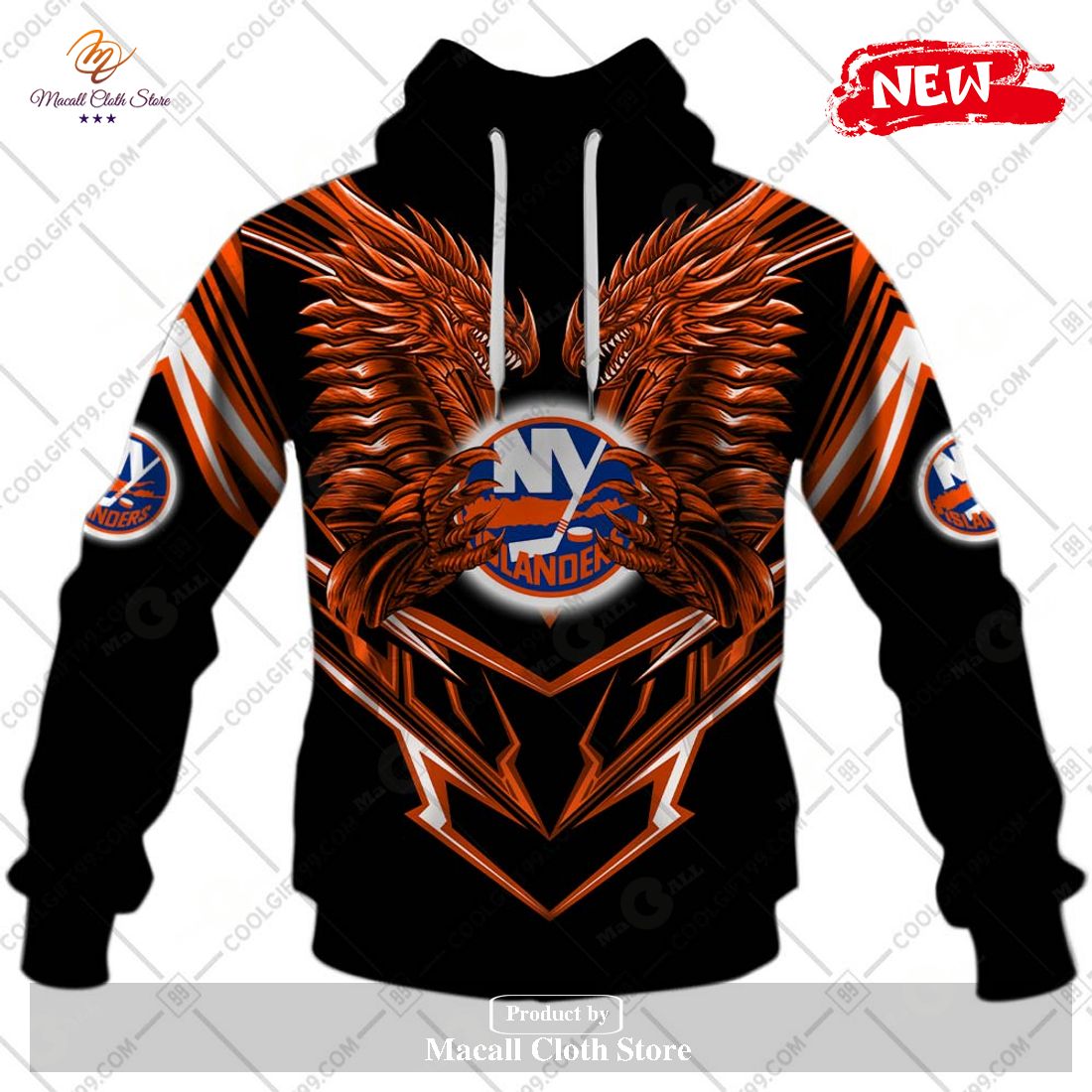 Personalized NHL New York Islanders Dragon Design Hoodie Sweatshirt 3D