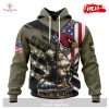 Personalized NFL Atlanta Falcons Honor Veterans Kneeling Soldier Design Hoodie Sweatshirt 3D