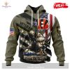 Personalized NFL Chicago Bears Honor Veterans Kneeling Soldier Design Hoodie Sweatshirt 3D