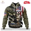 Personalized NFL Detroit Lions Honor Veterans Kneeling Soldier Design Hoodie Sweatshirt 3D
