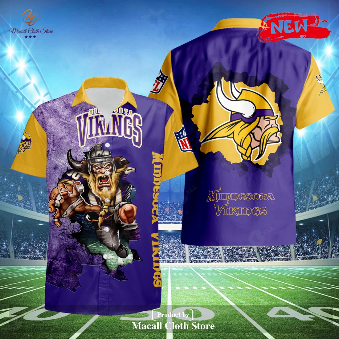 NFL Minnesota Vikings Godfather Design Hawaiian Shirt and Short NFL Minnesota Vikings Godfather Design Hawaiian Shirt and Short