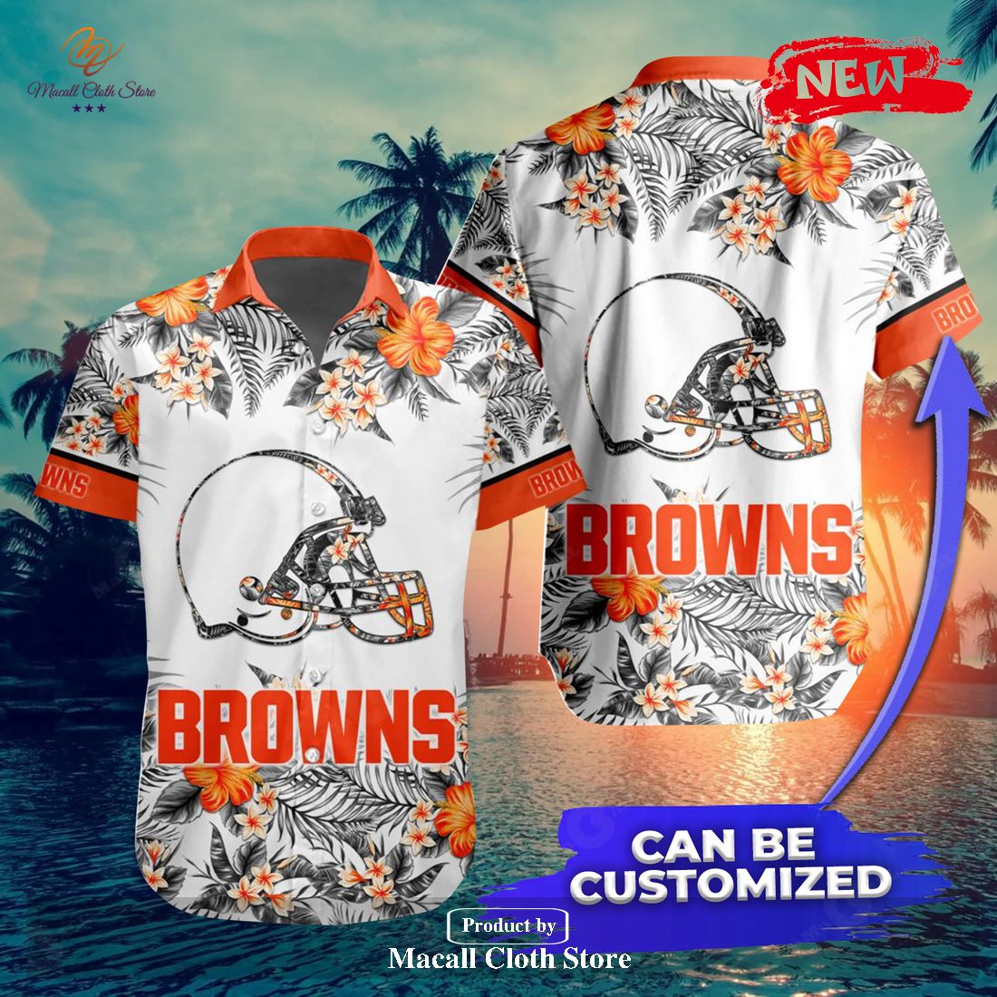 Personalized Name NFL Cleveland Browns Special New Summer NFL Teams Hawaiian Shirt and Short Personalized Name NFL Cleveland Browns Special New Summer NFL Teams Hawaiian Shirt and Short