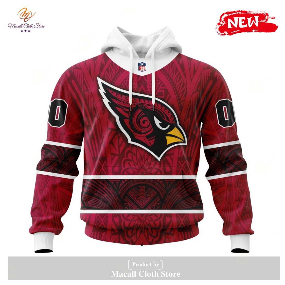 Personalized NFL Arizona Cardinals Specialized Native With Samoa Culture Design Hoodie Sweatshirt 3D