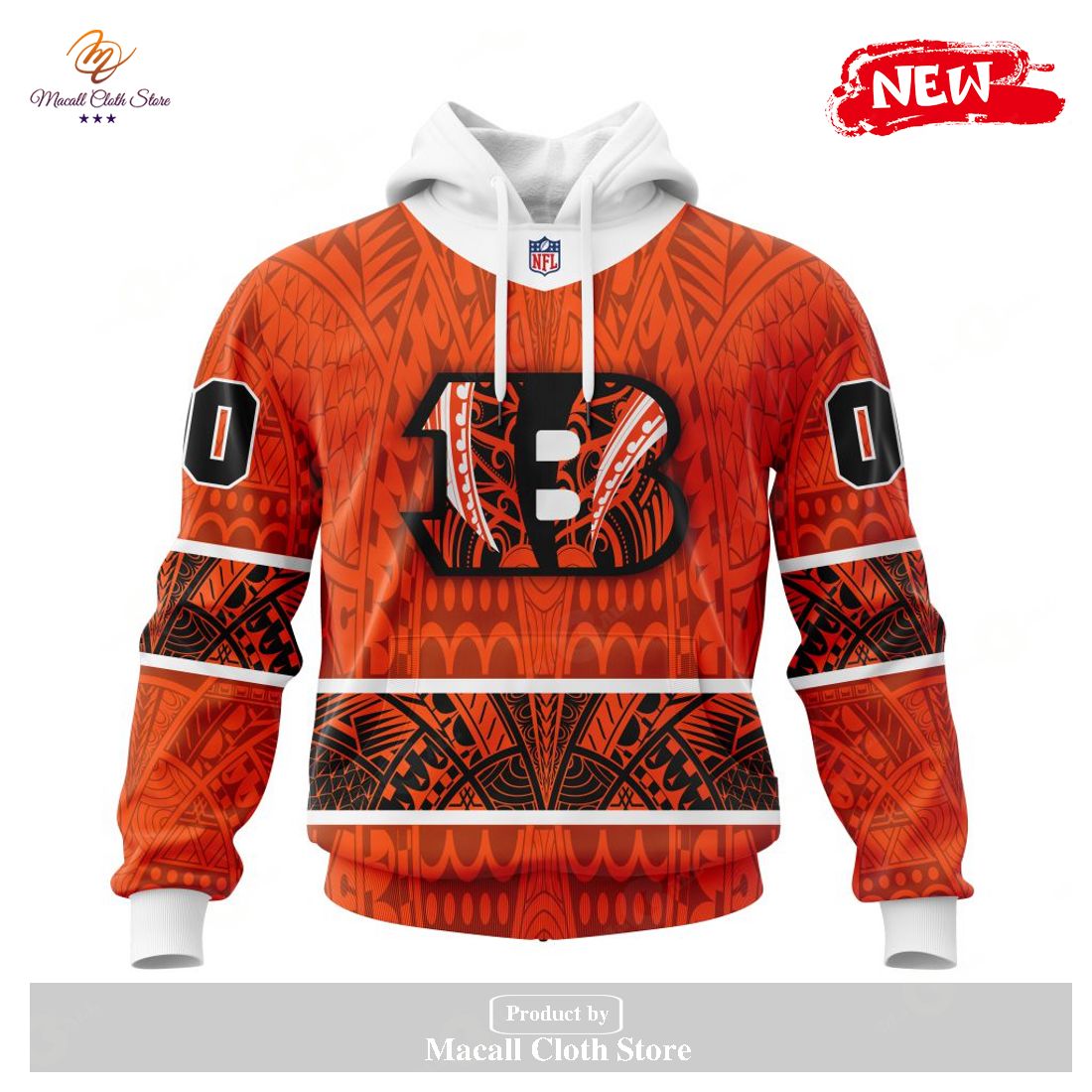 Personalized NFL Cincinnati Bengals Specialized Native With Samoa Culture Design Hoodie Sweatshirt 3D Personalized NFL Cincinnati Bengals Specialized Native With Samoa Culture Design Hoodie Sweatshirt 3D