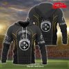 Personalized Name NFL Pittsburgh Steelers 3D Black Skull Design Hoodie Sweatshirt 3D