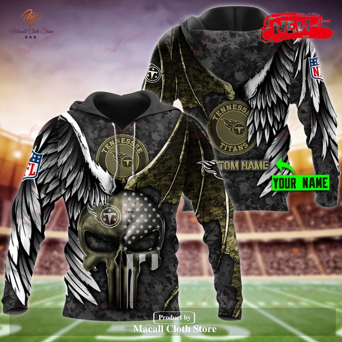 Tennessee Titans NFL Personalized Name Luxury Eagle Skull Design Hoodie Sweatshirt 3D Tennessee Titans NFL Personalized Name Luxury Eagle Skull Design Hoodie Sweatshirt 3D