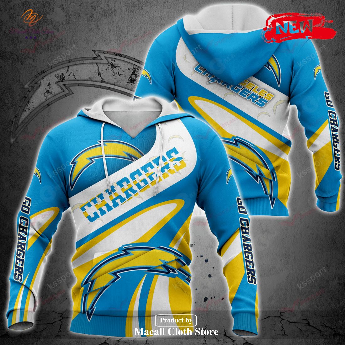 Los Angeles Chargers NFL Luxury Style For Sports Fans Hoodie Sweatshirt 3D Los Angeles Chargers NFL Luxury Style For Sports Fans Hoodie Sweatshirt 3D