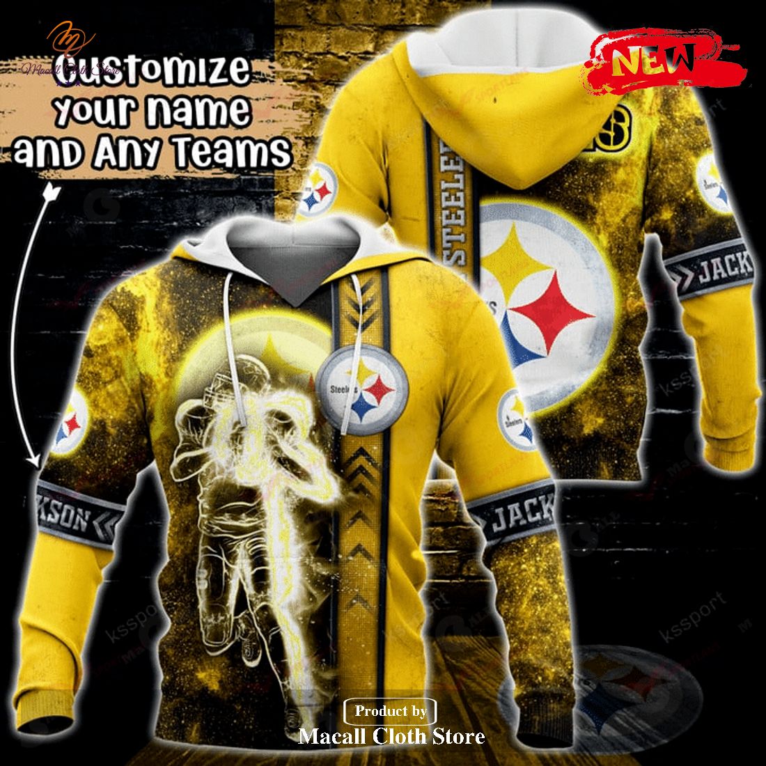 Personalized Name PS NFL Universe Light Design Hoodie Sweatshirt 3D