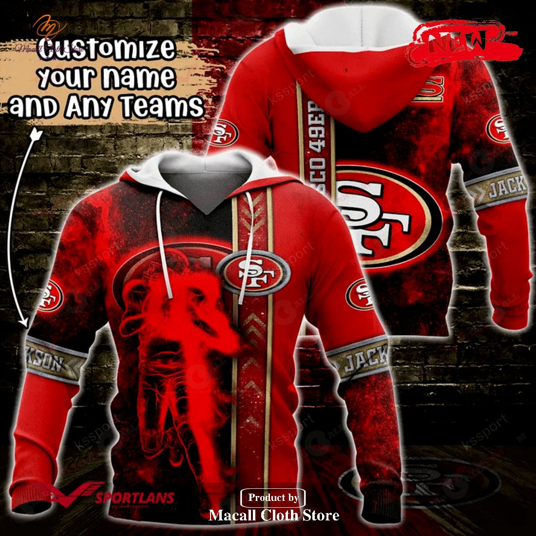 Personalized Name San Francisco 49ers NFL Universe Light Design Hoodie Sweatshirt 3D
