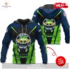 Personalized Name Seattle Seahawks NFL Baby Yoda Sports Hoodie Sweatshirt 3D