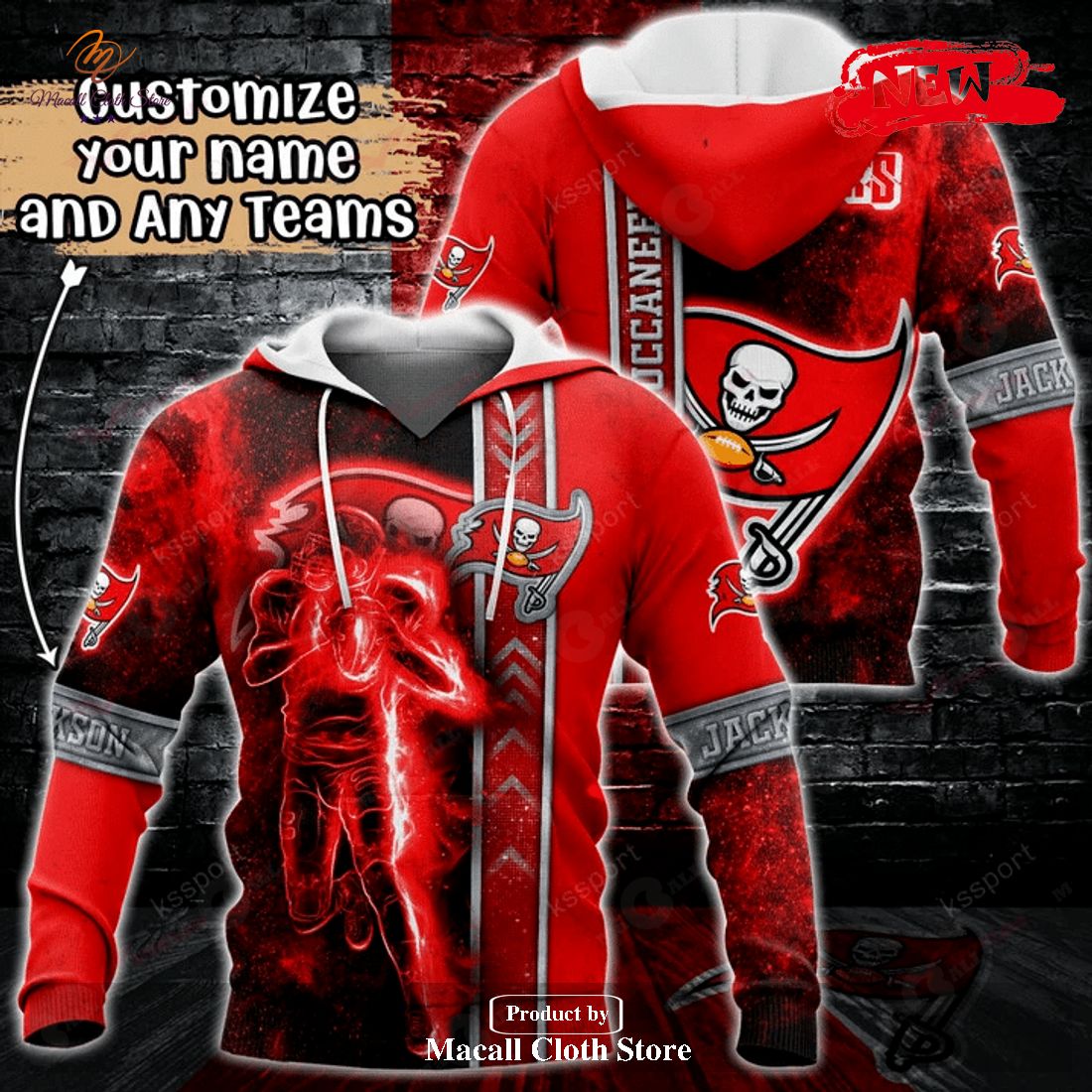 Personalized Name Tampa Bay Buccaneers NFL Universe Light Design Hoodie Sweatshirt 3D