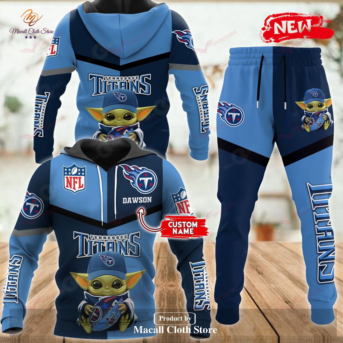 Tennessee Titans Baby Baby Yoda 3D Hoodie All Over Printed - T-shirts Low  Price