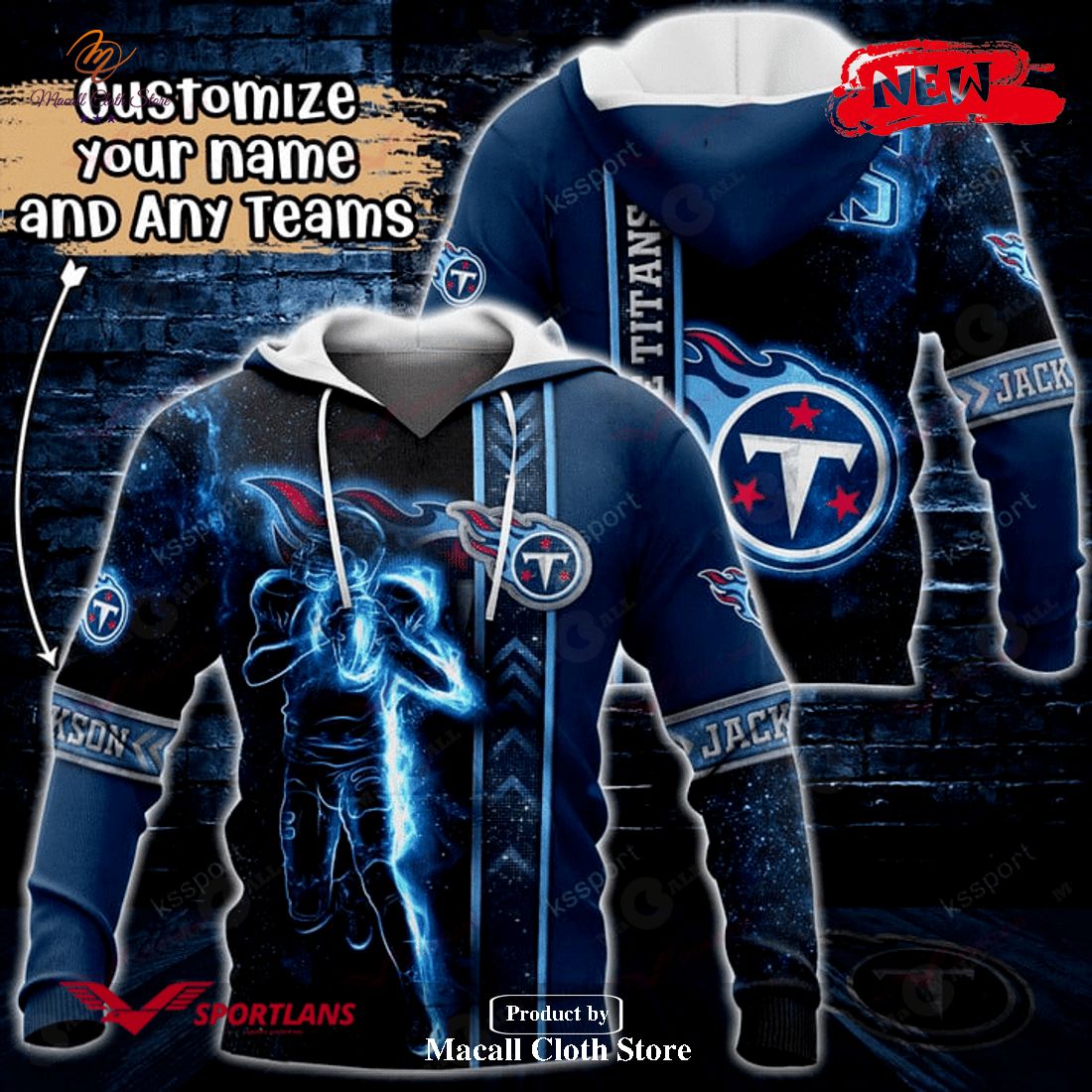Personalized Name Tennessee Titans NFL Universe Light Design Hoodie Sweatshirt 3D