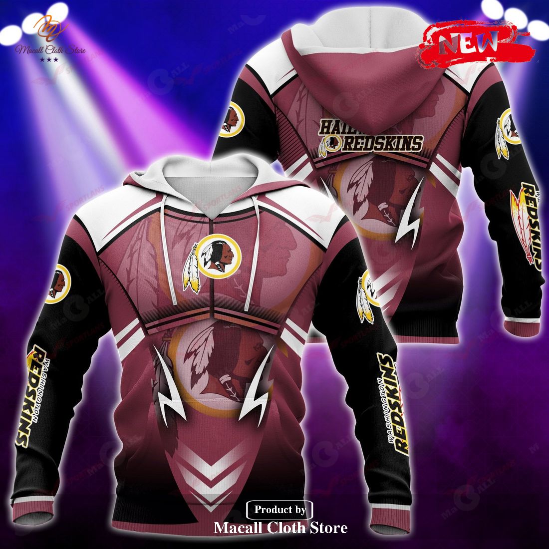 Washington Redskins NFL New Design Hoodie Sweatshirt 3D Washington Redskins NFL New Design Hoodie Sweatshirt 3D