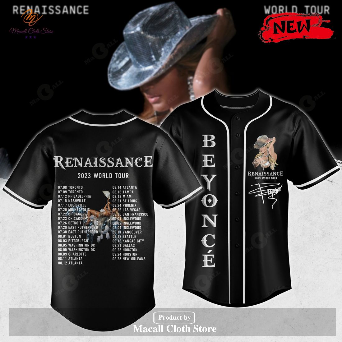 Beyonce Renaissance Word Tour Black Design Jersey Beyonce Renaissance Word Tour Black Design Jersey