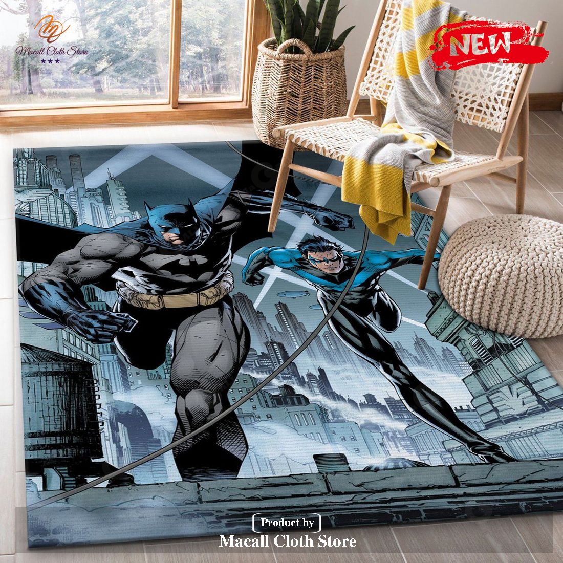 Batman And Nightwing Area Rug Carpet Bedroom – Indoor Outdoor Rugs