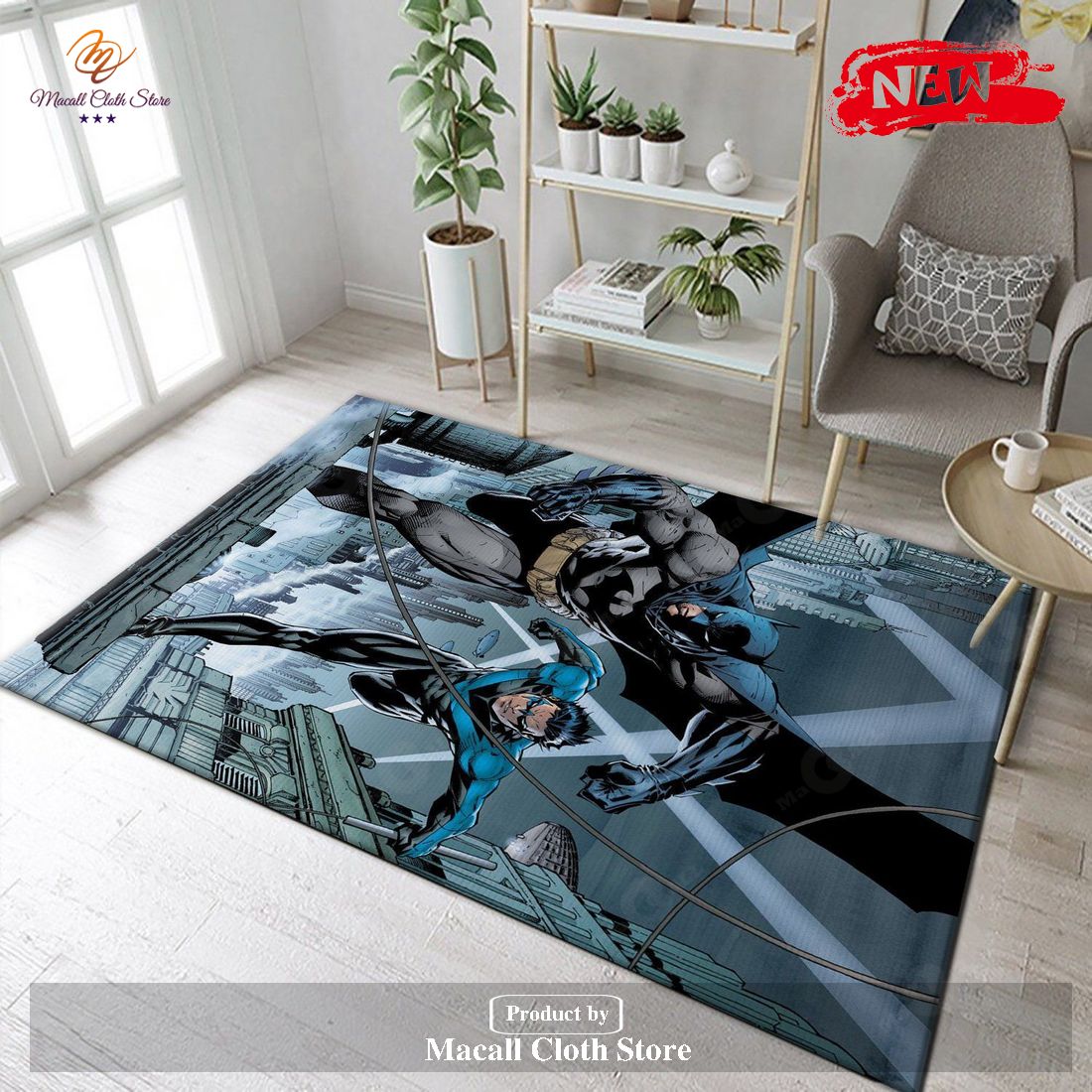 Batman And Nightwing Area Rug Carpet Bedroom – Indoor Outdoor Rugs