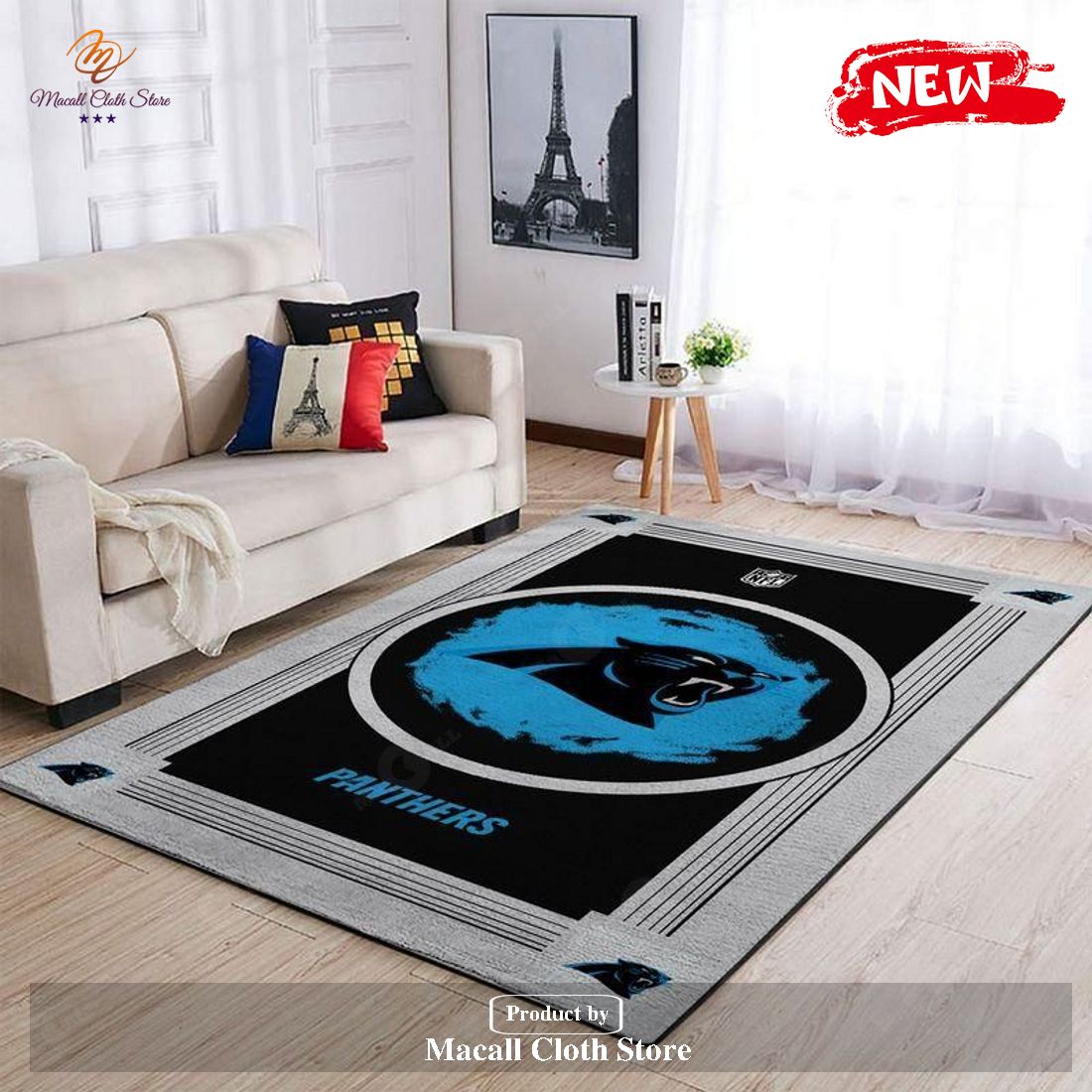 Carolina Panthers NFL Logo Style Rug Room Carpet Custom Area Floor Home Decor – Indoor Outdoor Rugs
