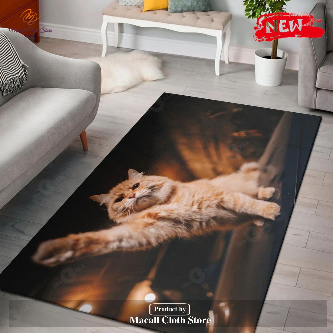 Cats Paws Ginger Color Living Room Area Rug Room Decor Floor Decor Home Decor – Indoor Outdoor Rugs