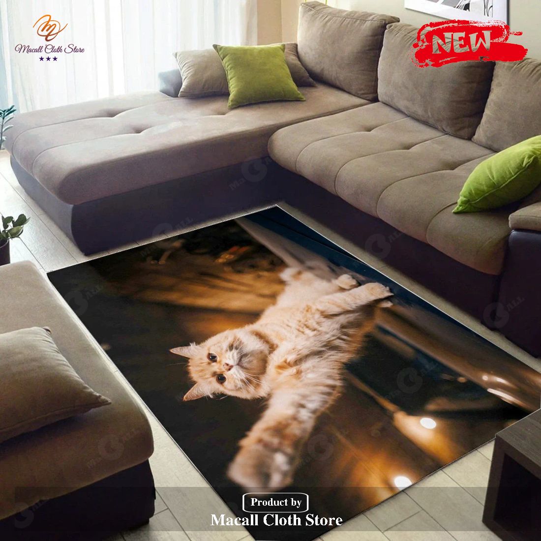 Cats Paws Ginger Color Living Room Area Rug Room Decor Floor Decor Home Decor – Indoor Outdoor Rugs