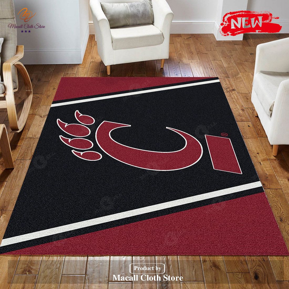 College Spirit Cincinnati Sport Area Rug For Christmas Team Logo Home Decor Floor Decor – Indoor Outdoor Rugs