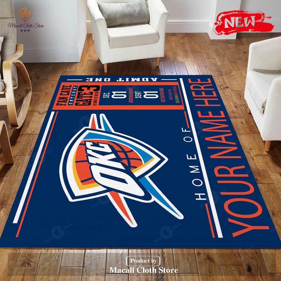 Personalized Name Oklahoma City Thunder Wincraft NBA Rug Living Room Rug Christmas Gift US Decor - Indoor Outdoor Rugs Personalized Name Oklahoma City Thunder Wincraft NBA Rug Living Room Rug Christmas Gift US Decor - Indoor Outdoor Rugs