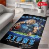 Detroit Lions NFL Team Logo Skull Flower Style Nice Gift Home Decor Rectangle Area Rug – Indoor Outdoor Rugs