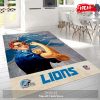 Detroit Lions NFL Area Rug For Christmas Living Room Rug Christmas Gift US Decor – Indoor Outdoor Rugs