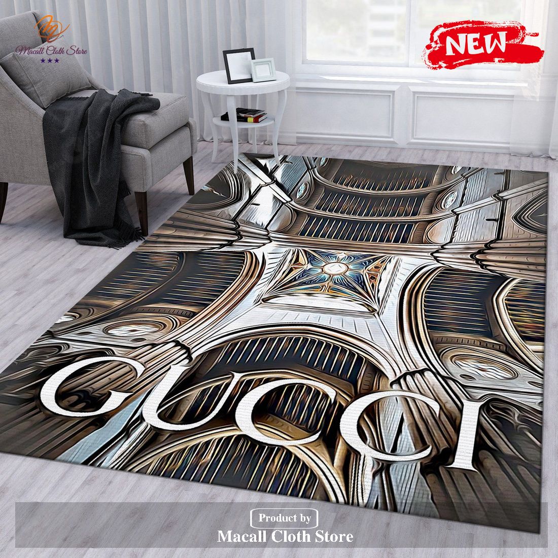 Gucci Fashion Art Fashion Brand Rug Bedroom Rug Christmas Gift US Decor – Indoor Outdoor Rugs
