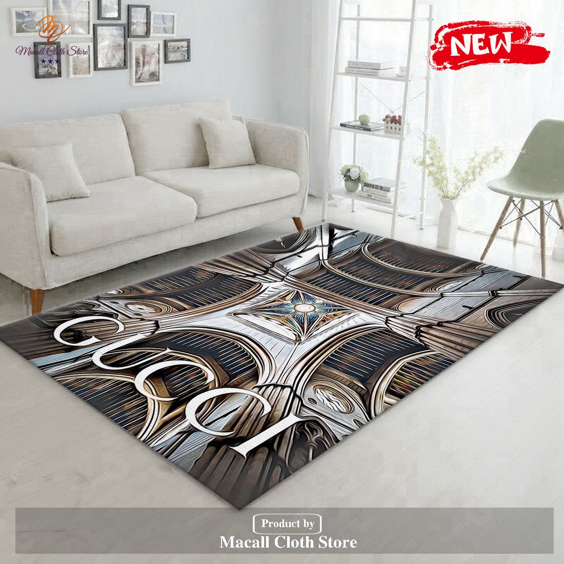 Gucci Fashion Art Fashion Brand Rug Bedroom Rug Christmas Gift US Decor – Indoor Outdoor Rugs