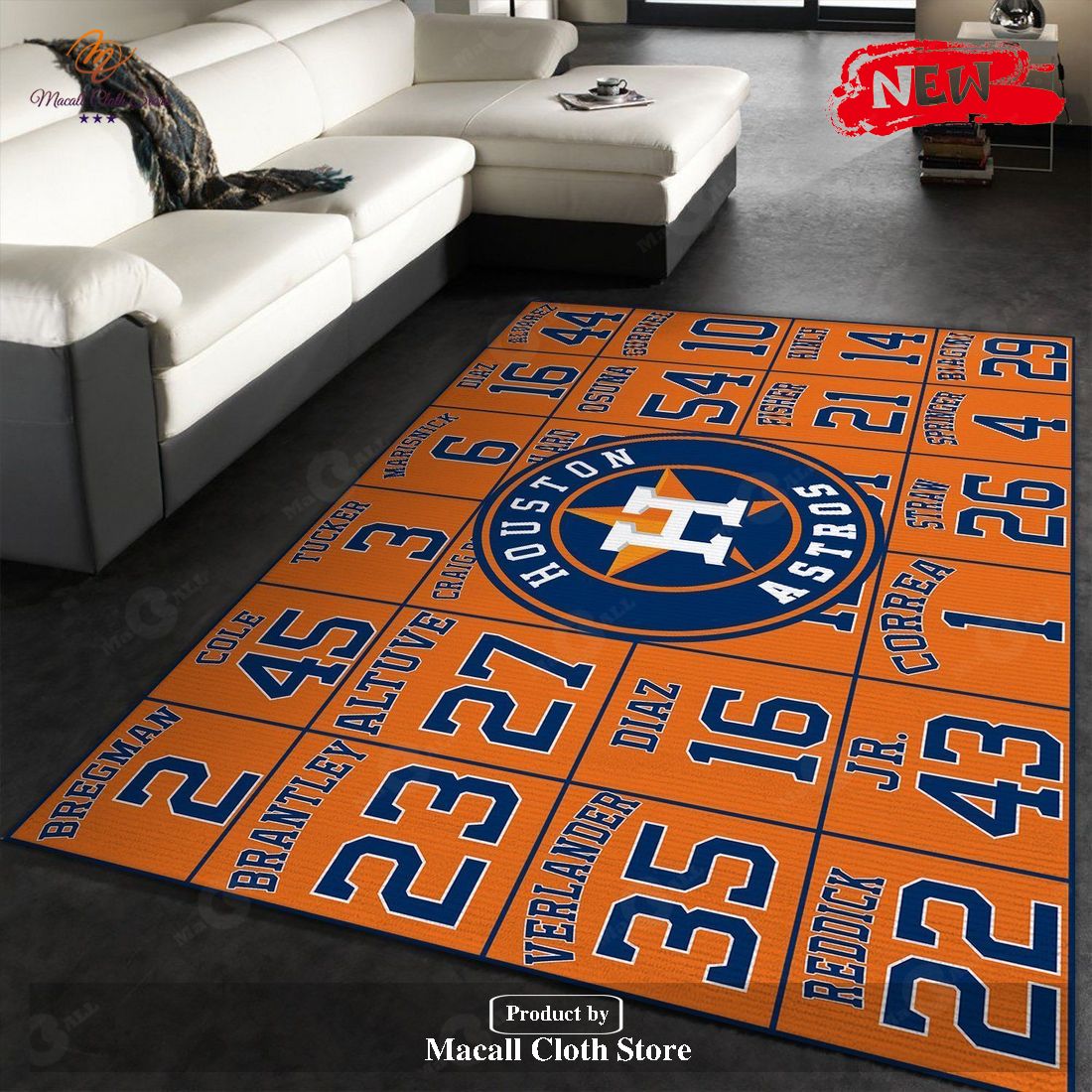 Houston Astros MLB Logo Rug Room Carpet Custom Area Floor Home Decor – Indoor Outdoor Rugs