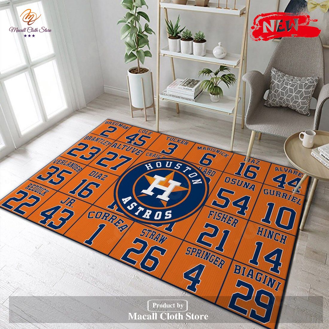 Houston Astros MLB Logo Rug Room Carpet Custom Area Floor Home Decor – Indoor Outdoor Rugs