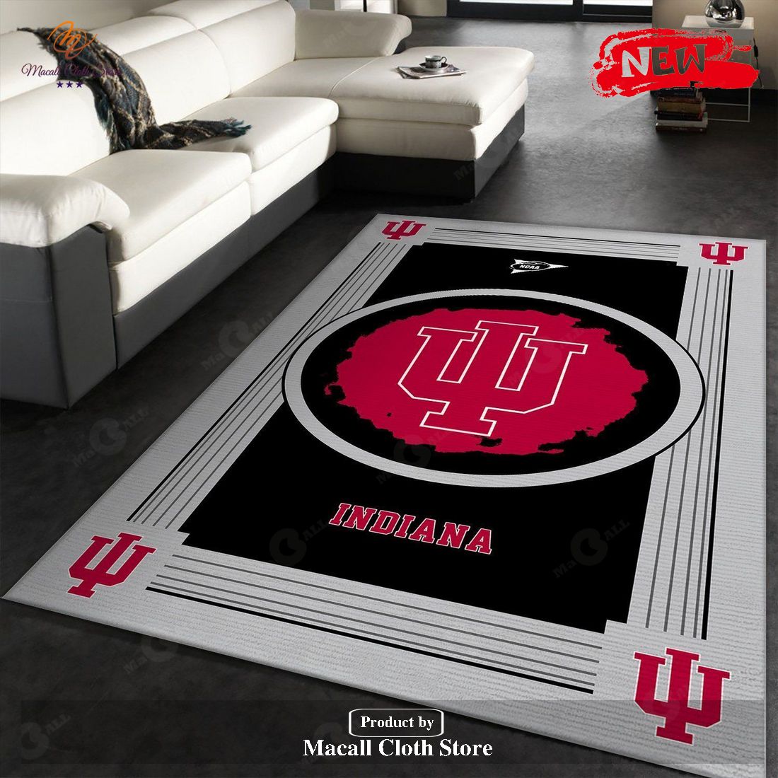 Indiana Hoosiers NCAA Team Logo Nice Gift Home Decor Rectangle Area Rug - Indoor Outdoor Rugs Indiana Hoosiers NCAA Team Logo Nice Gift Home Decor Rectangle Area Rug - Indoor Outdoor Rugs