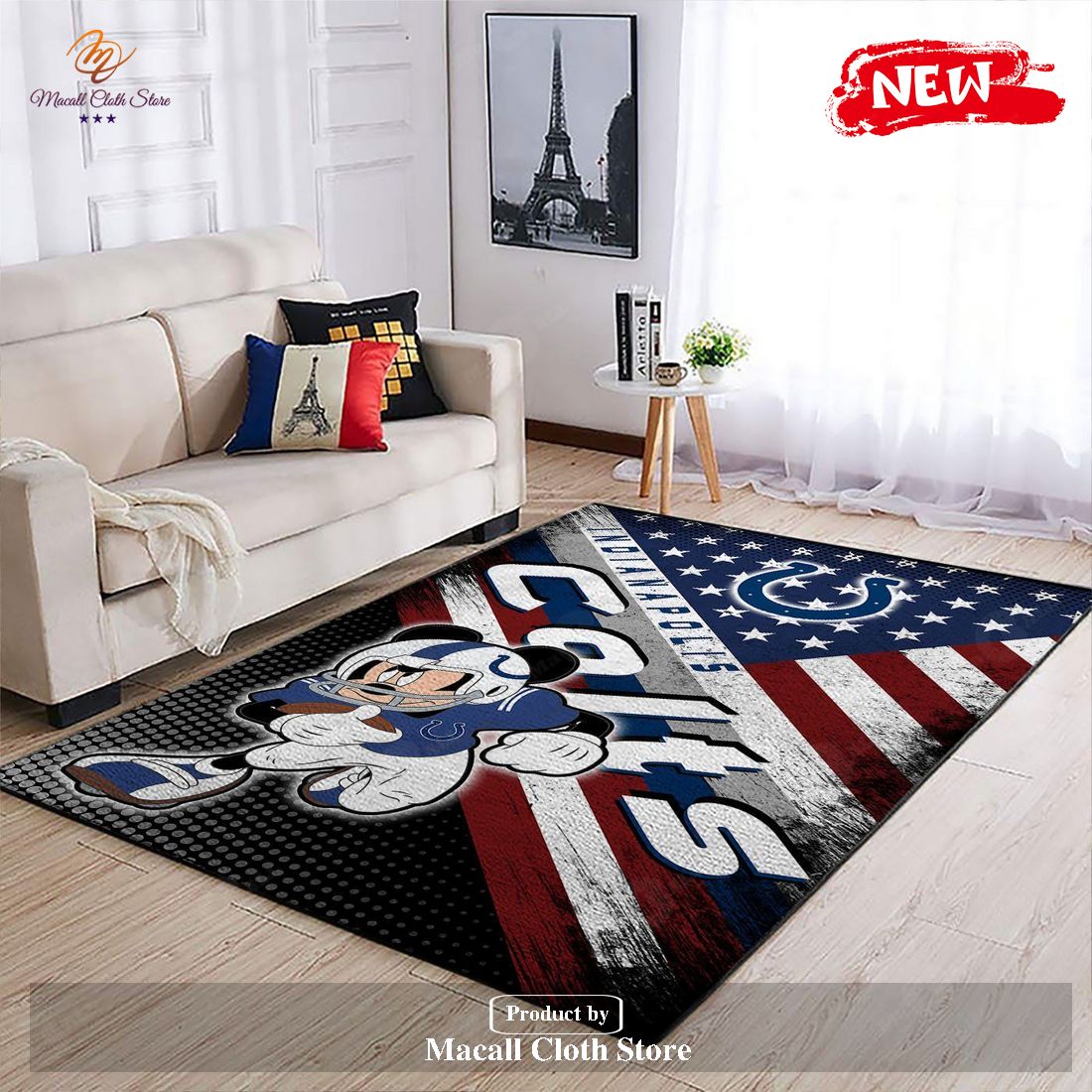 Indianapolis Colts NFL Team Logo Mickey Us Style Nice Gift Home Decor Rectangle Area Rug - Indoor Outdoor Rugs Indianapolis Colts NFL Team Logo Mickey Us Style Nice Gift Home Decor Rectangle Area Rug - Indoor Outdoor Rugs