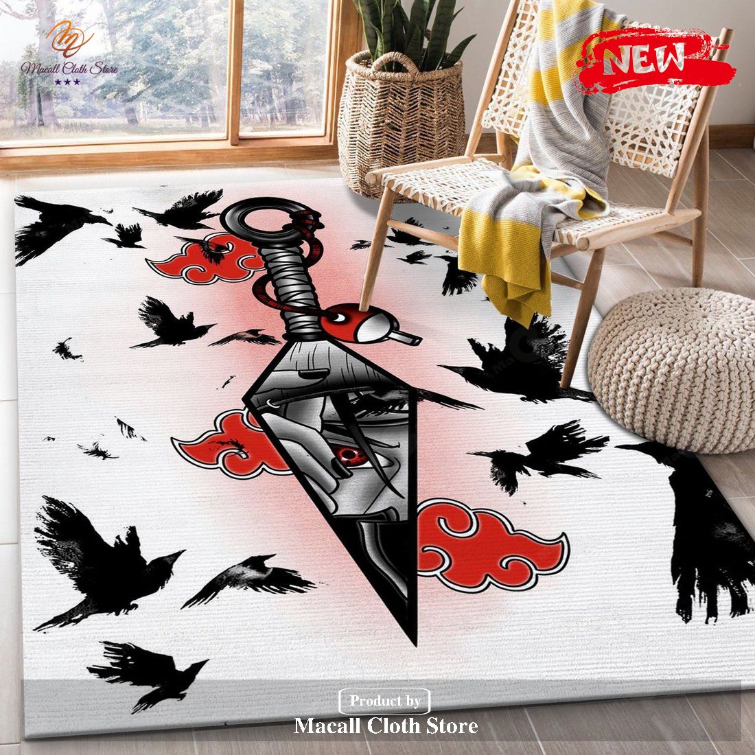 Itachi Uchiha Anime Rug Living Room Rug- Indoor Outdoor Rugs
