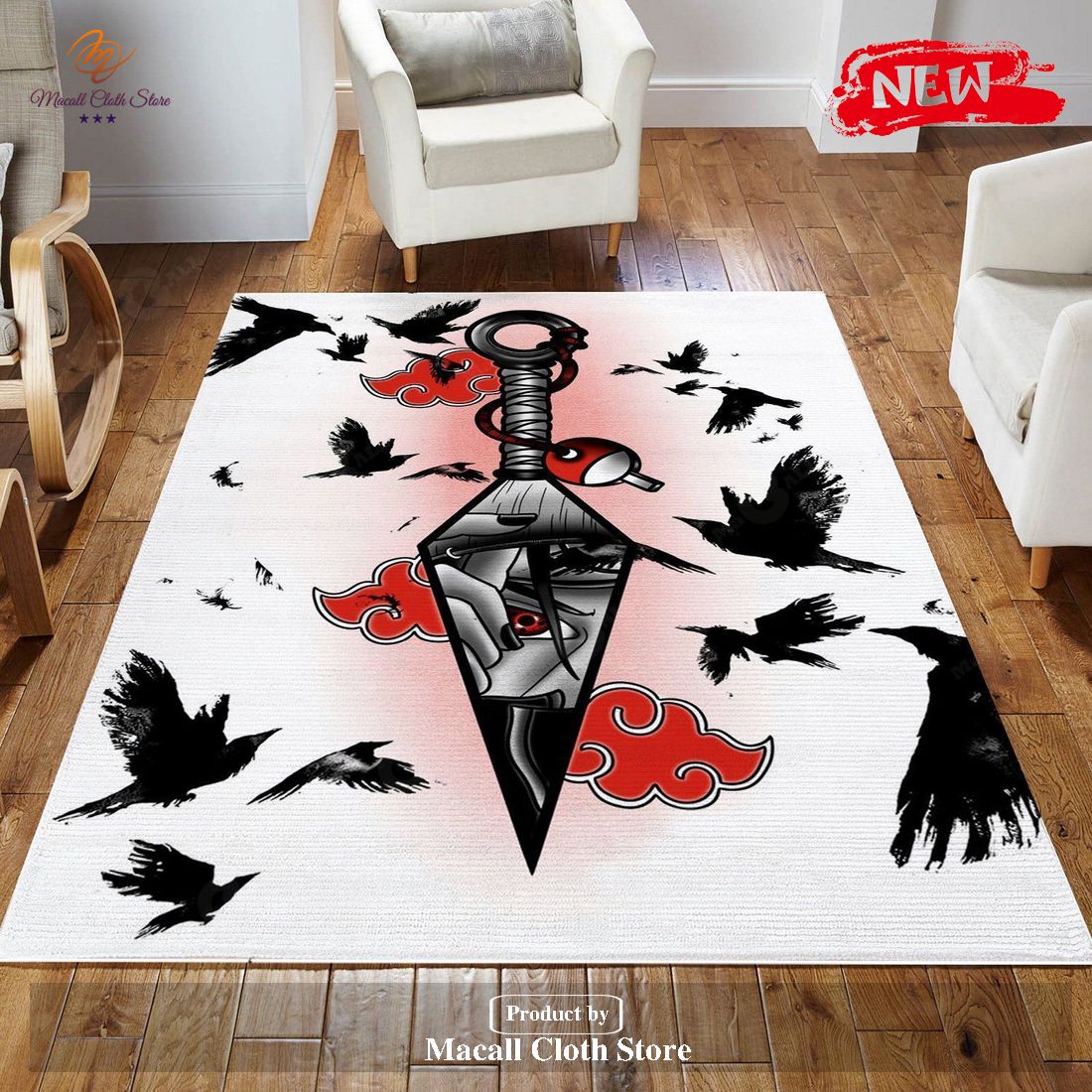 Itachi Uchiha Anime Rug Living Room Rug- Indoor Outdoor Rugs