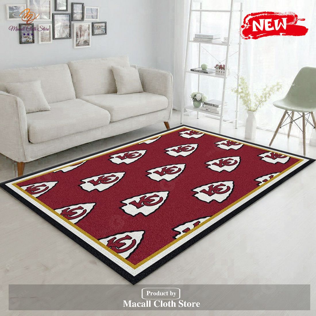 NFL Team Repeat Rug - Kansas City Chiefs (Red Background), 3'10x5'4 -  Kansas City Chiefs (Red Background) | NFL Team Repeat Rug