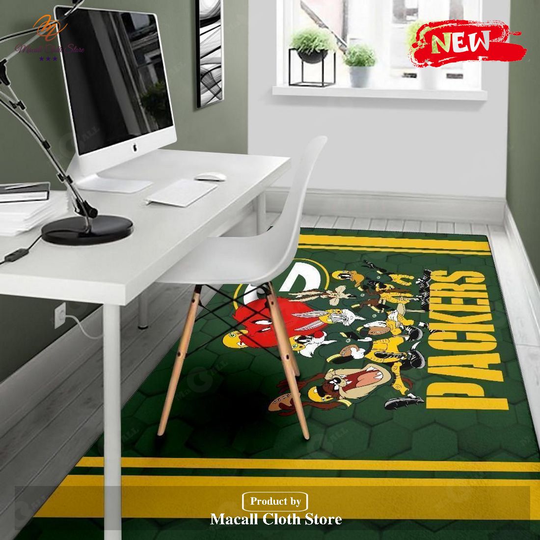 Looney Tunes Packers Team Rug Area Football Carpet Fan - Indoor Outdoor Rugs Looney Tunes Packers Team Rug Area Football Carpet Fan - Indoor Outdoor Rugs