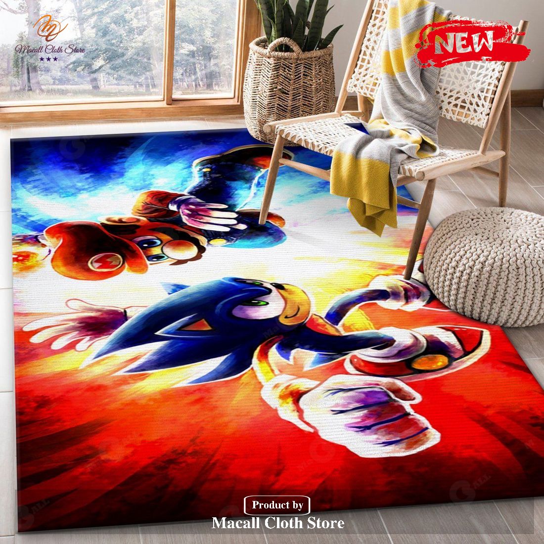 Mario Ft Sonic Ver3 Area Rug Bedroom Rug- Indoor Outdoor Rugs Mario Ft Sonic Ver3 Area Rug Bedroom Rug- Indoor Outdoor Rugs