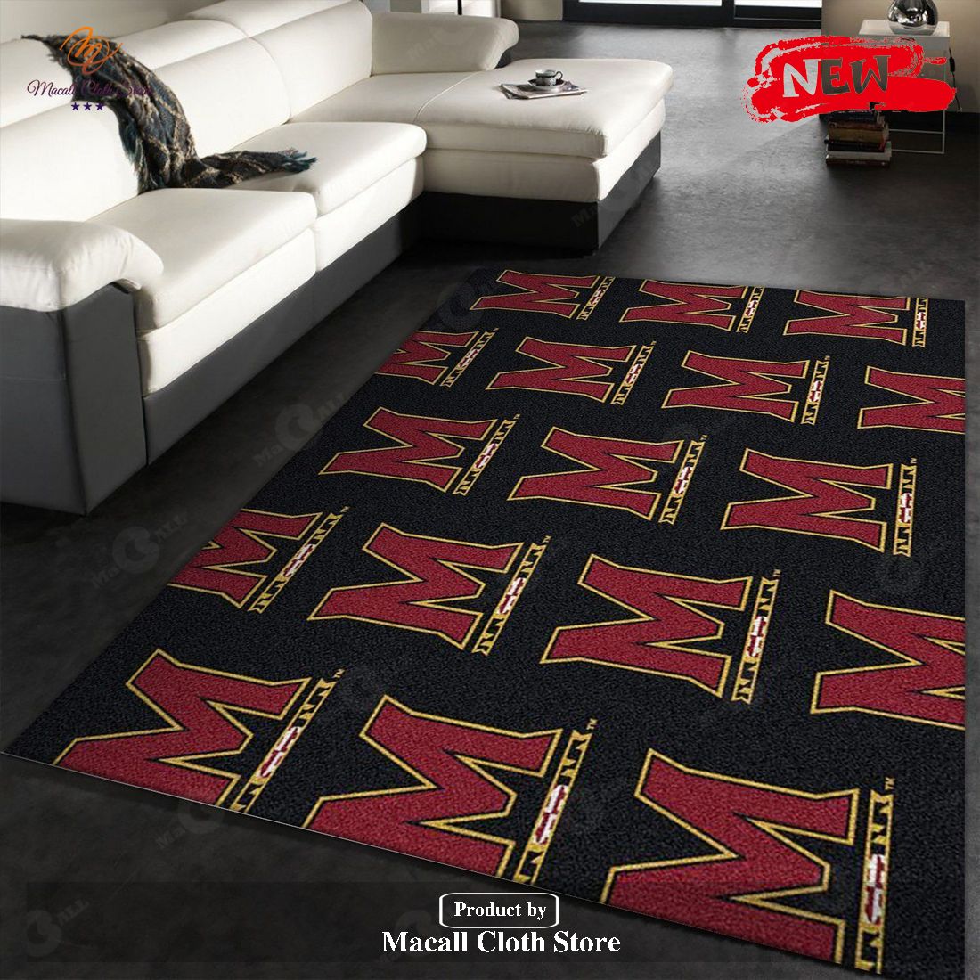 Maryland University Repeating Logo Rug NCAA Area Rug Bedroom Rug - Indoor Outdoor Rugs Maryland University Repeating Logo Rug NCAA Area Rug Bedroom Rug - Indoor Outdoor Rugs