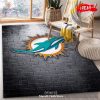 Miami Dolphins NFL Team Logo Skull Style Nice Gift Home Decor Rectangle Area Rug – Indoor Outdoor Rugs