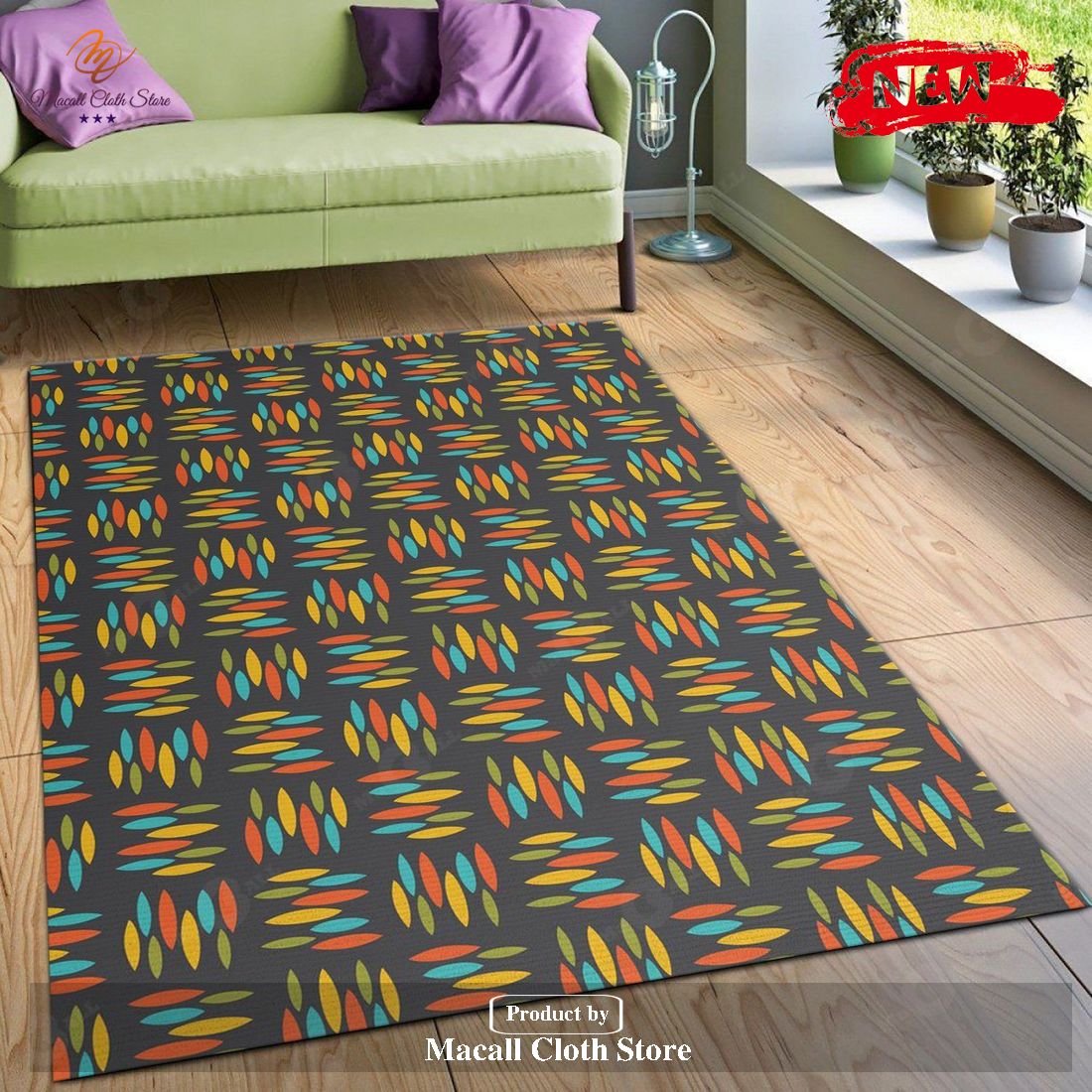Midcentury Pattern 18 Area Rug Kitchen Rug Home Decor Floor Decor - Indoor Outdoor Rugs Midcentury Pattern 18 Area Rug Kitchen Rug Home Decor Floor Decor - Indoor Outdoor Rugs